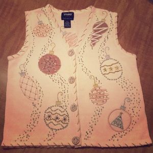 Beaded Christmas Sweater Vest